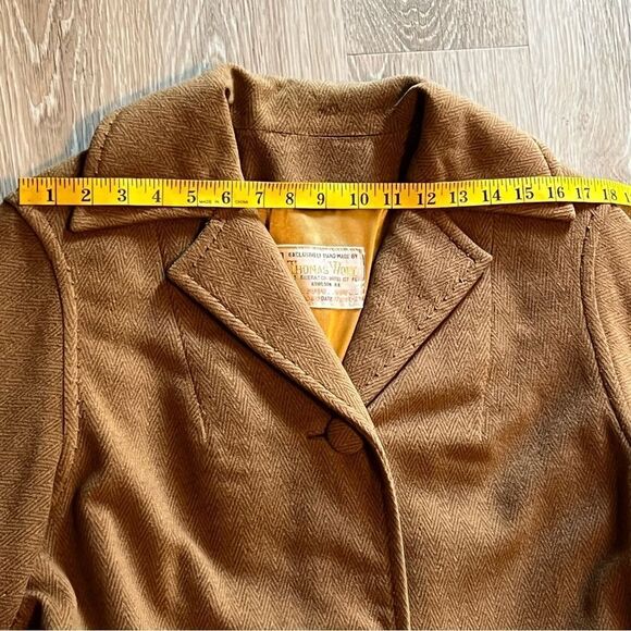 70s CASHMERE WRAP COAT TAN RELAXED MINIMALIST CUSTOM TAILORED XL HERMES XL - Picture 12 of 16